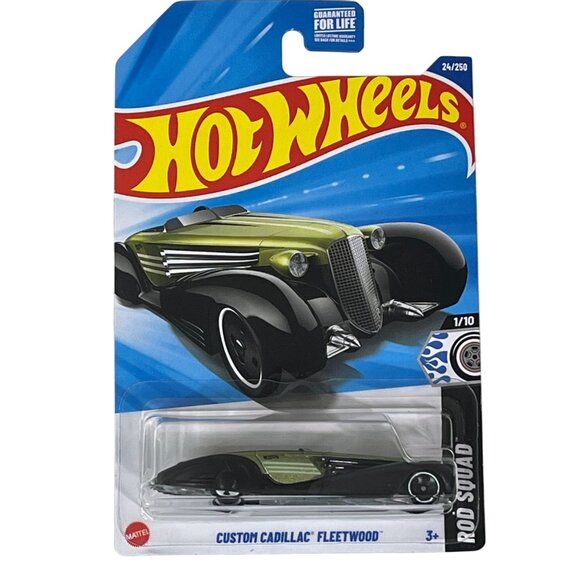 Hot Wheels 2024 Cadillac Fleetwood – Rod Squad Series 1/10 Black & Green - Picture 1 of 8